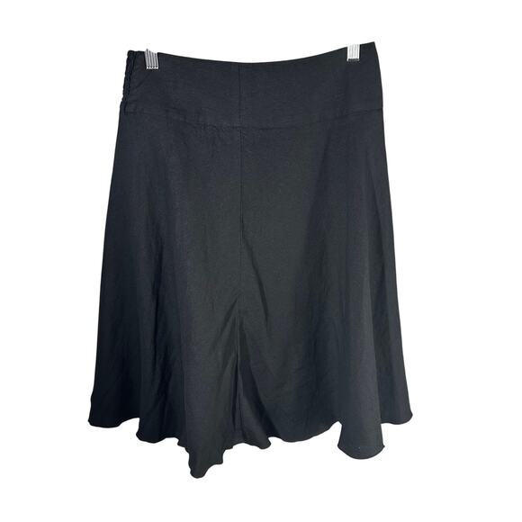 Nic + Zoe A-line Linen Blend Knee Length Skirt Black Onyx Size US 2 - Picture 1 of 8